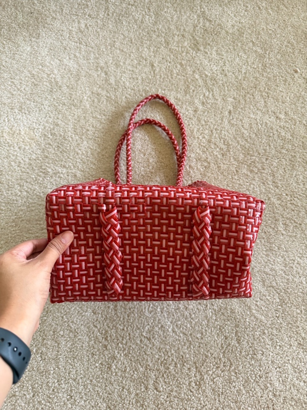 Handmade Recycled Woven Tote Bag - Picture 3 of 12